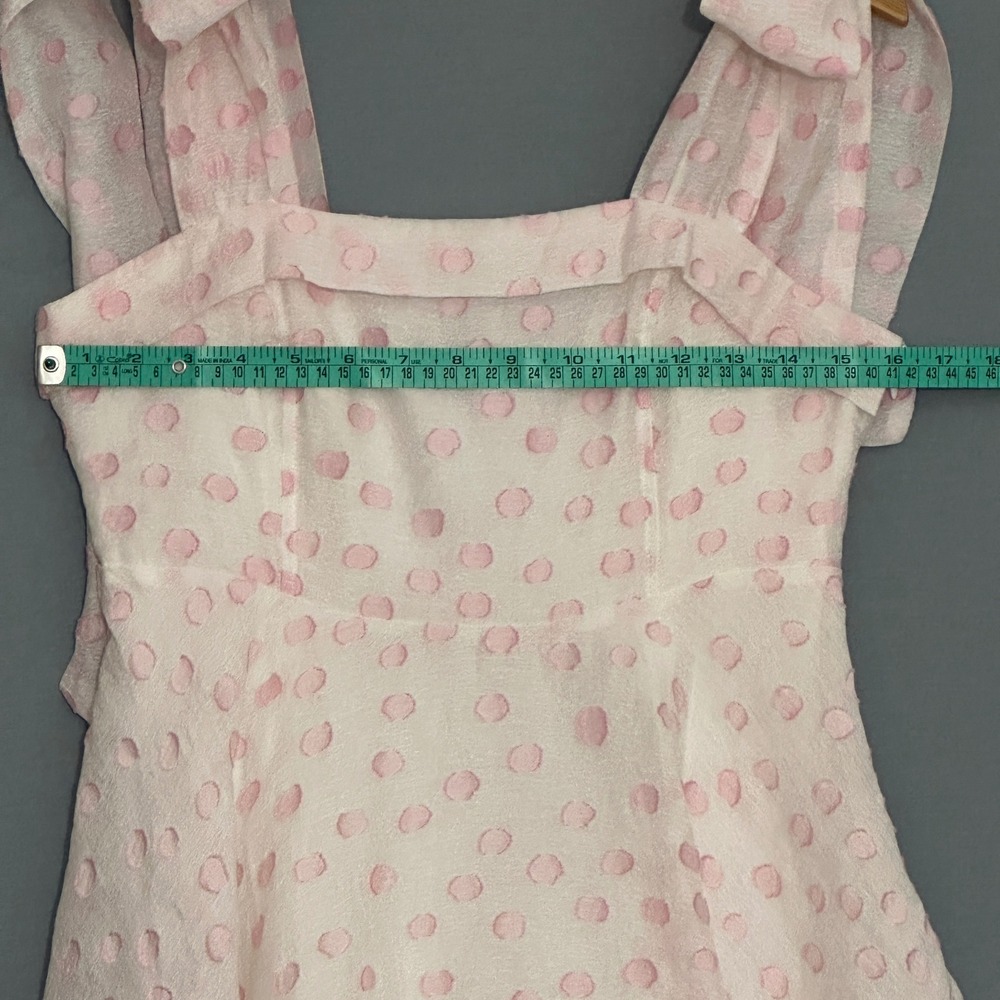 Mable Women Dress M White Pastel Pink Polka Dot Organza Mini Coquette Soft Girl - Picture 7 of 14